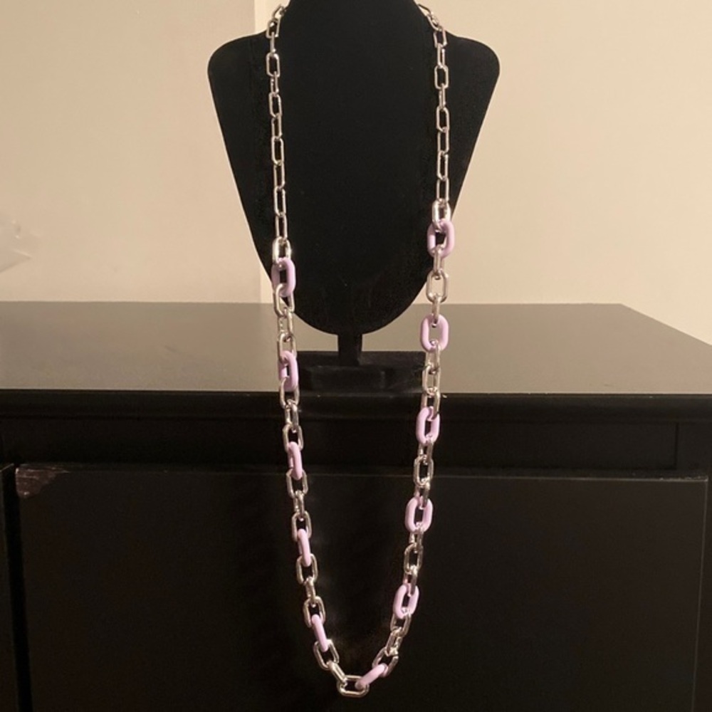 Calvin Klein Silver and Pink Necklace